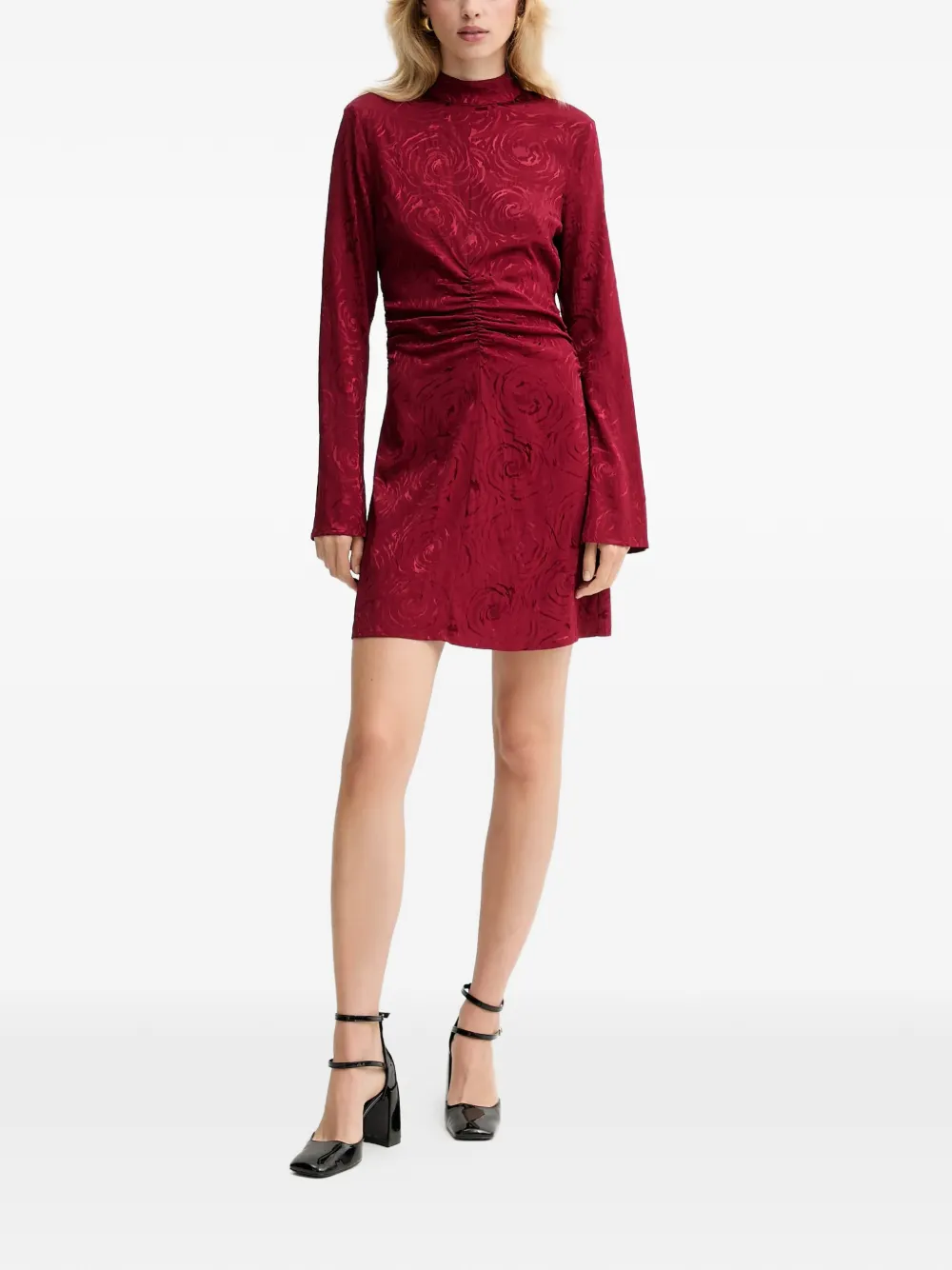 Gestuz Roses mini-jurk met gesmockt detail Rood