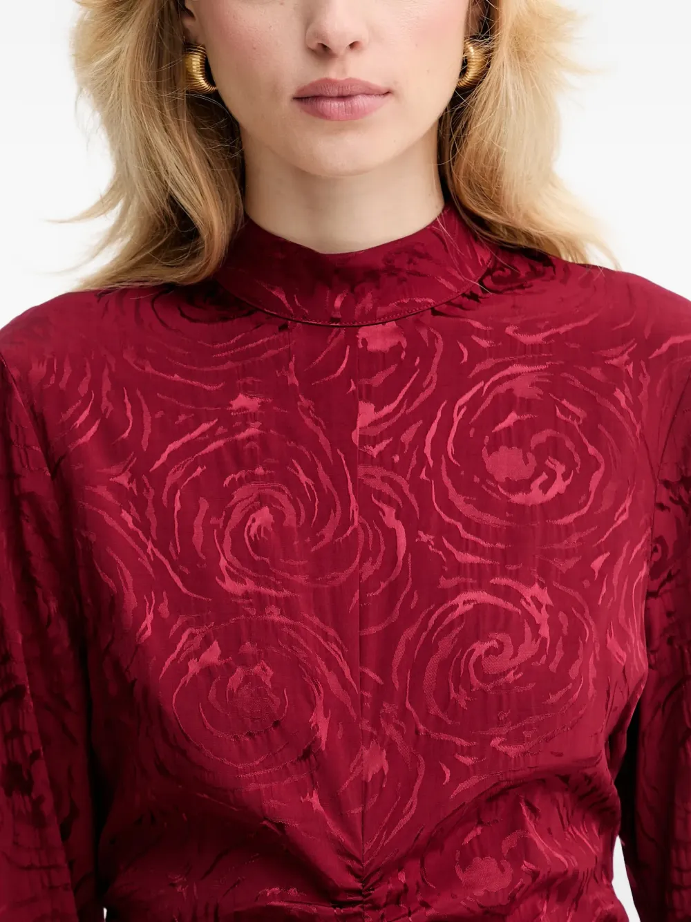 Gestuz Roses mini-jurk met gesmockt detail Rood