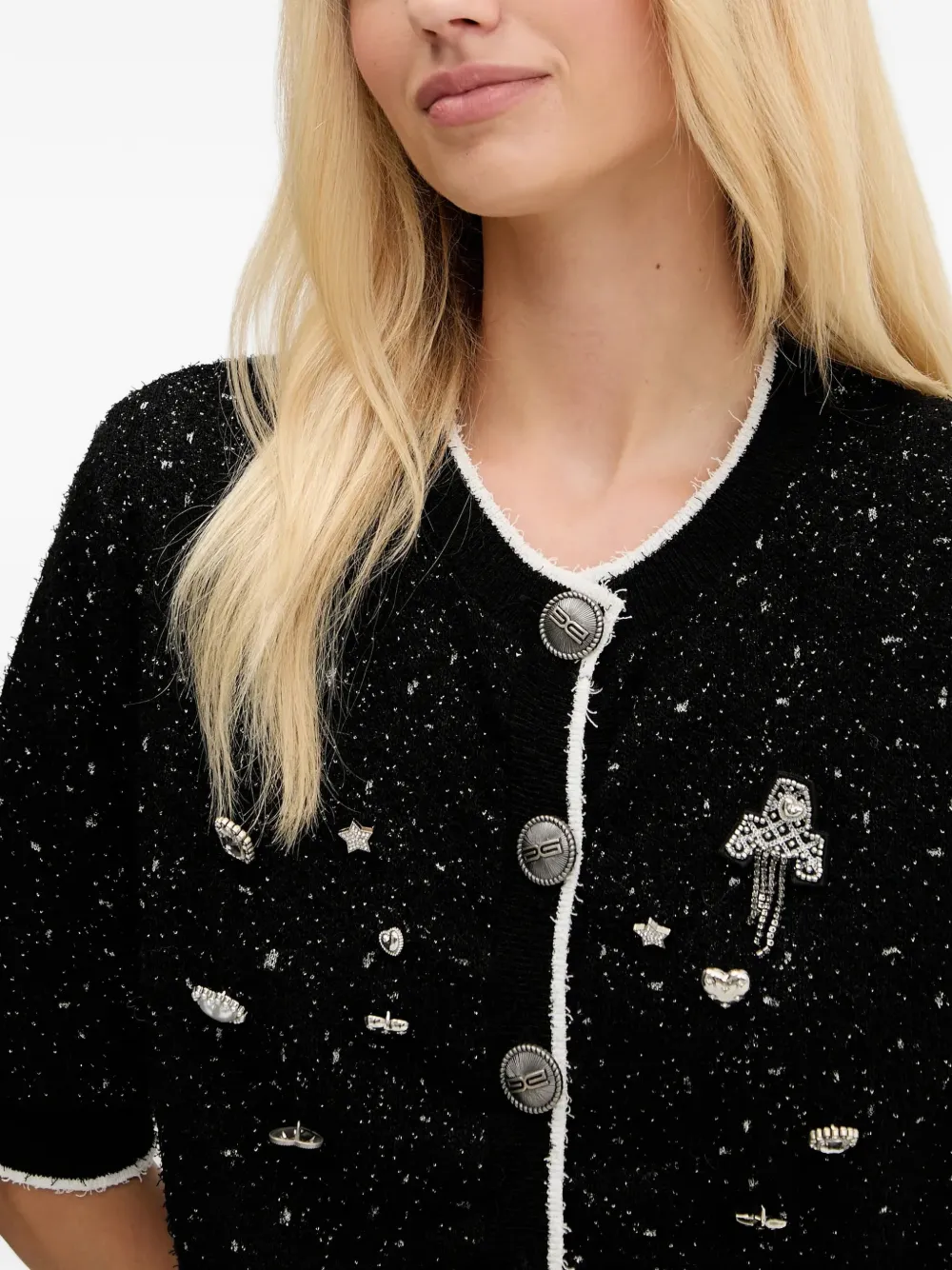 Gestuz Vest verfraaid met studs Zwart
