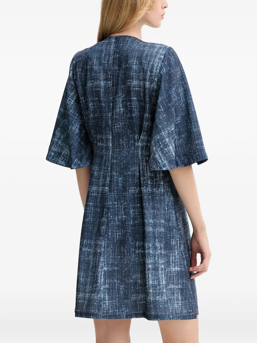Flared-Sleeve Mini Dress