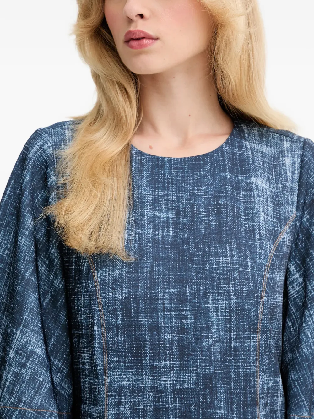 Flared-Sleeve Mini Dress