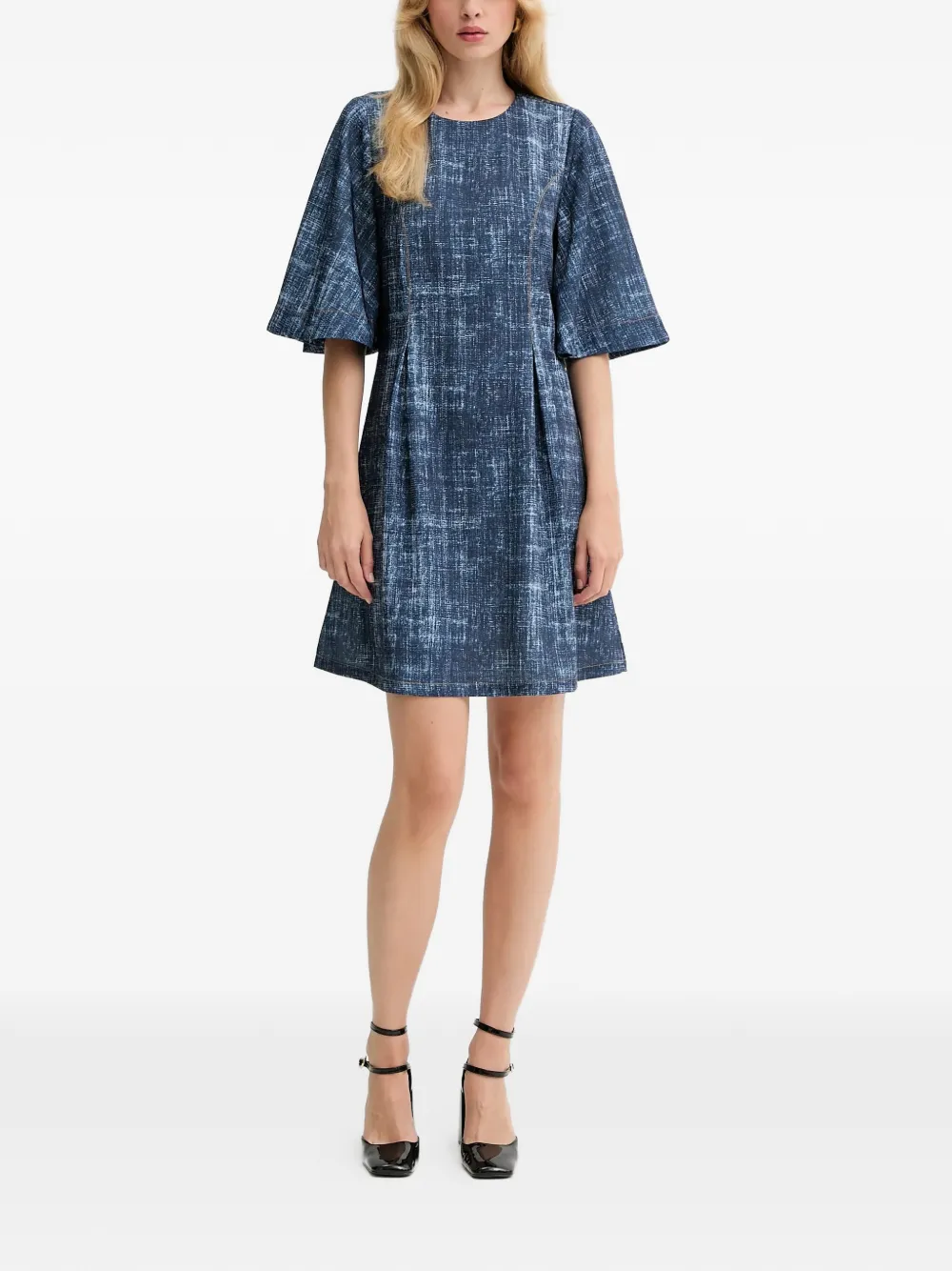 Flared-Sleeve Mini Dress