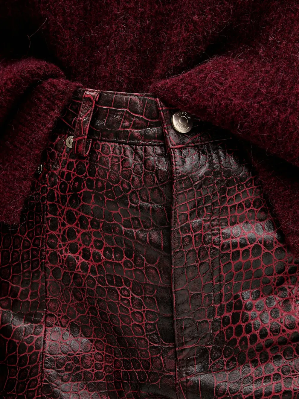 Crocodile-Effect Trousers