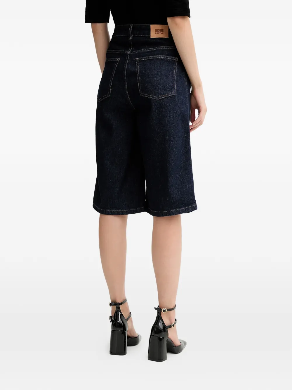  Gestuz Logo-patch Shorts - Blue 