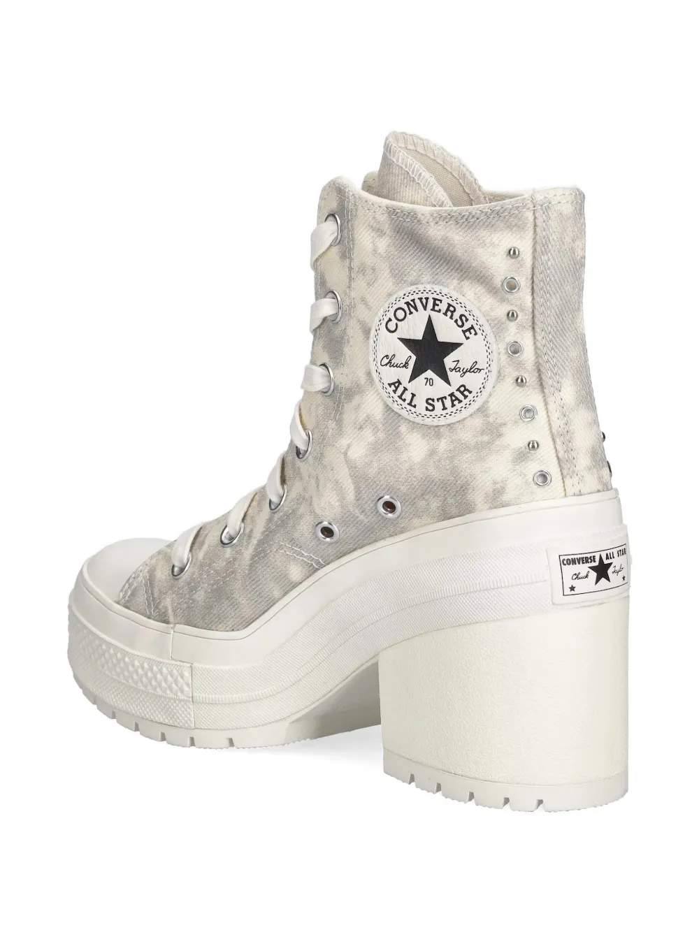 Converse Sneakers met tie-dye print en studs Beige