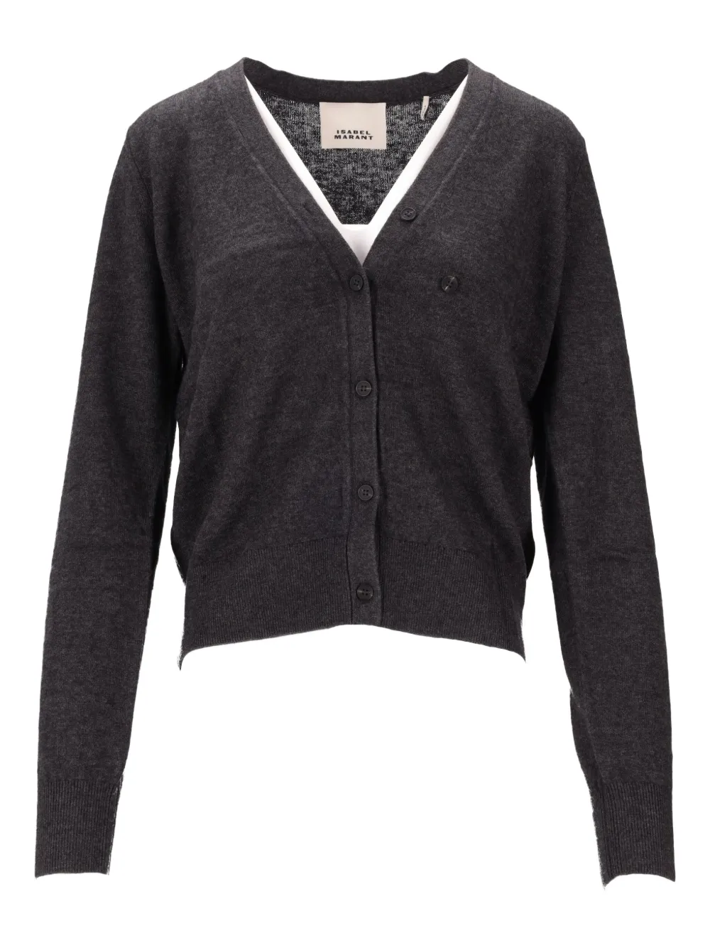Isabel Marant Carline Buttoned Cardigan In Gray