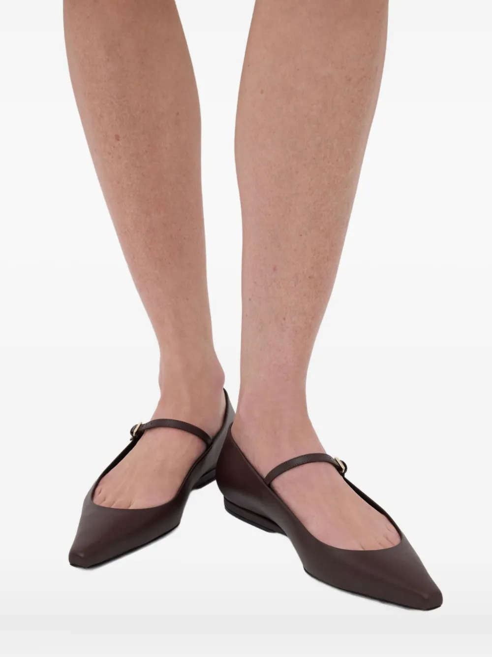 Loulou De Saison Alice Pointed-toe Ballet Flats In Brown