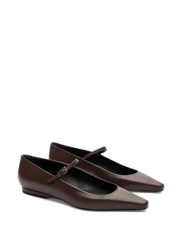 LouLou De Saison Alice pointed-toe Ballet Flats Brown FARFETCH KW