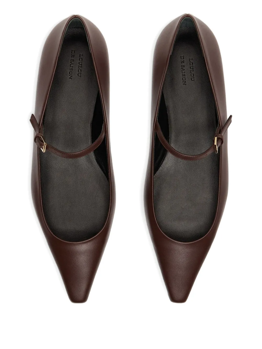 Loulou De Saison Alice Pointed-toe Ballet Flats In Brown