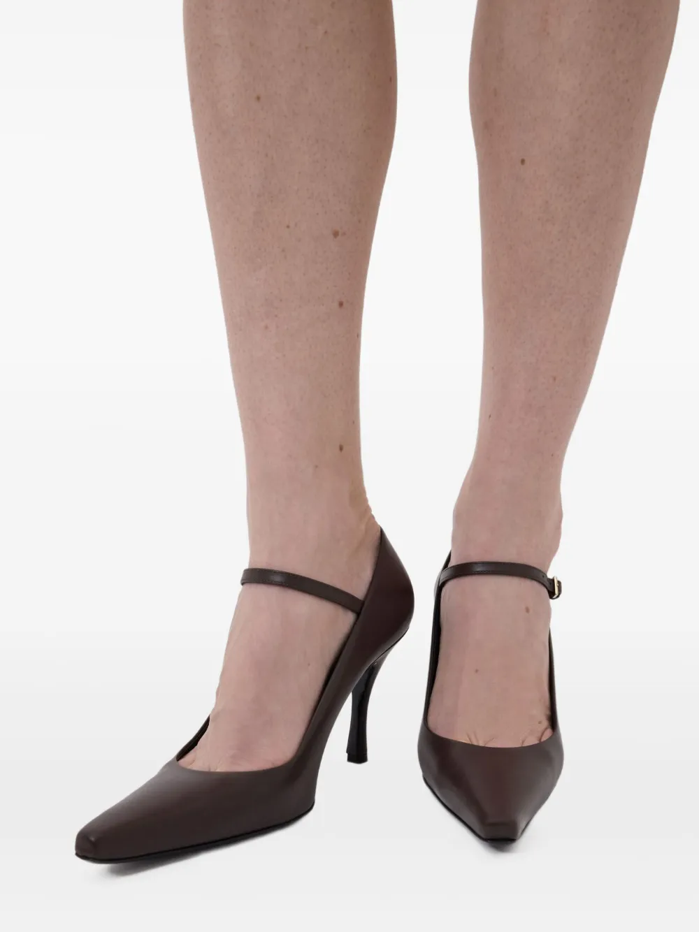 LouLou de Saison 85 mm Carey leren pumps Bruin