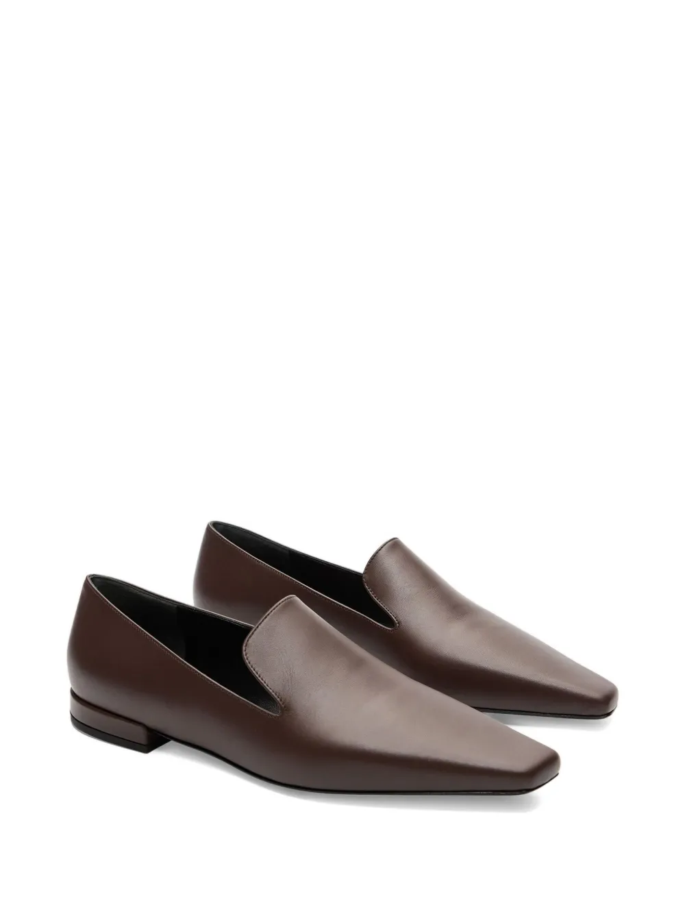 LouLou de Saison Carole Lds leather square-toe loafers - Bruin