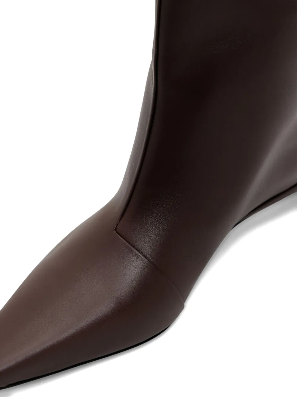 Loulou De Saison 35mm Celine Lds Leather Pointed-toe Ankle Boots In Brown
