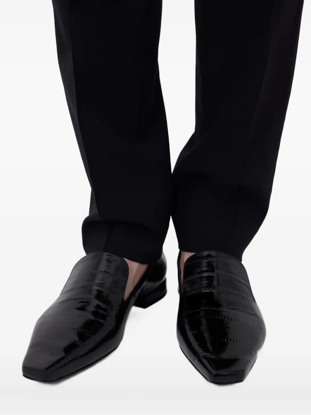 LouLou de Saison Emmet leren loafers - Zwart