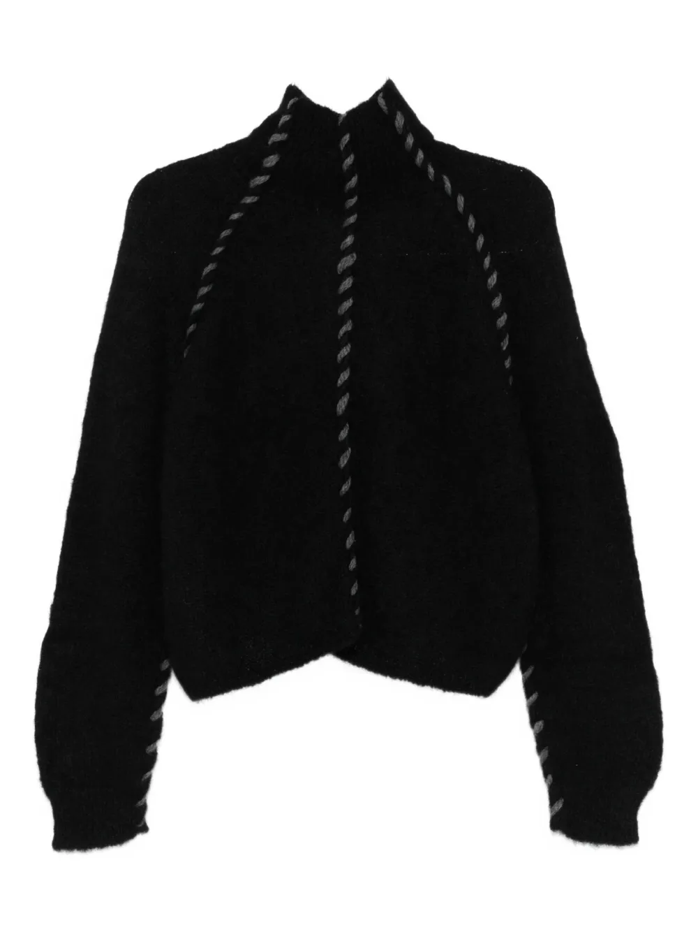 Thom Krom High-neck Braided-detail Sweater In Black