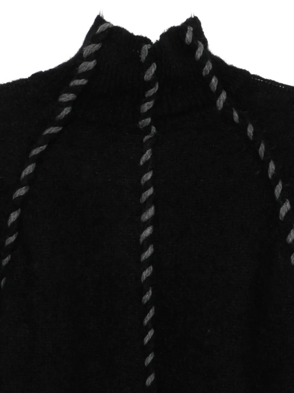 Thom Krom High-neck Braided-detail Sweater In Black