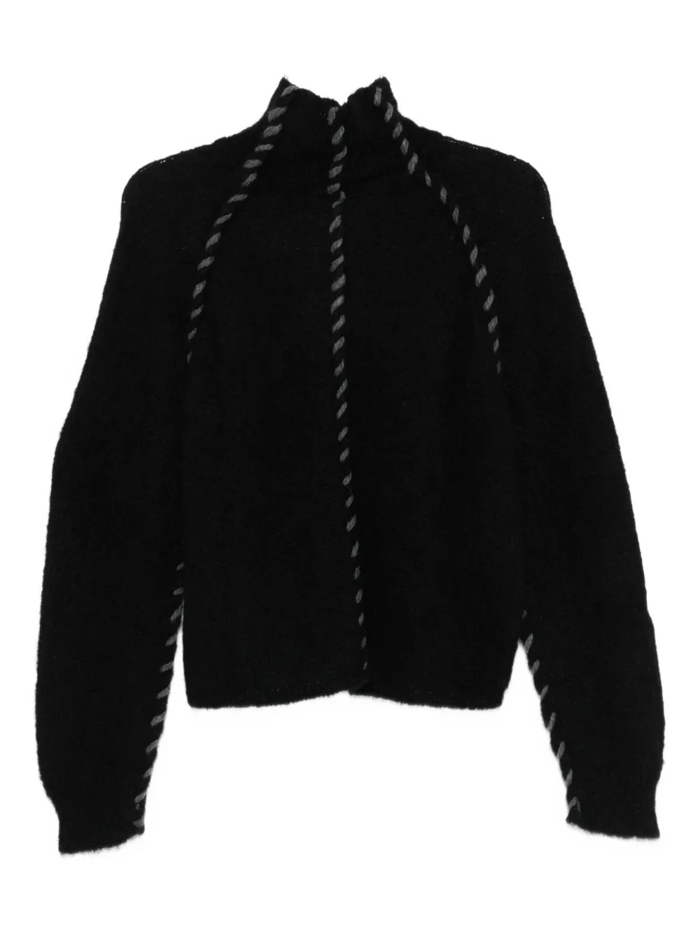 Thom Krom High-neck Braided-detail Sweater In Black