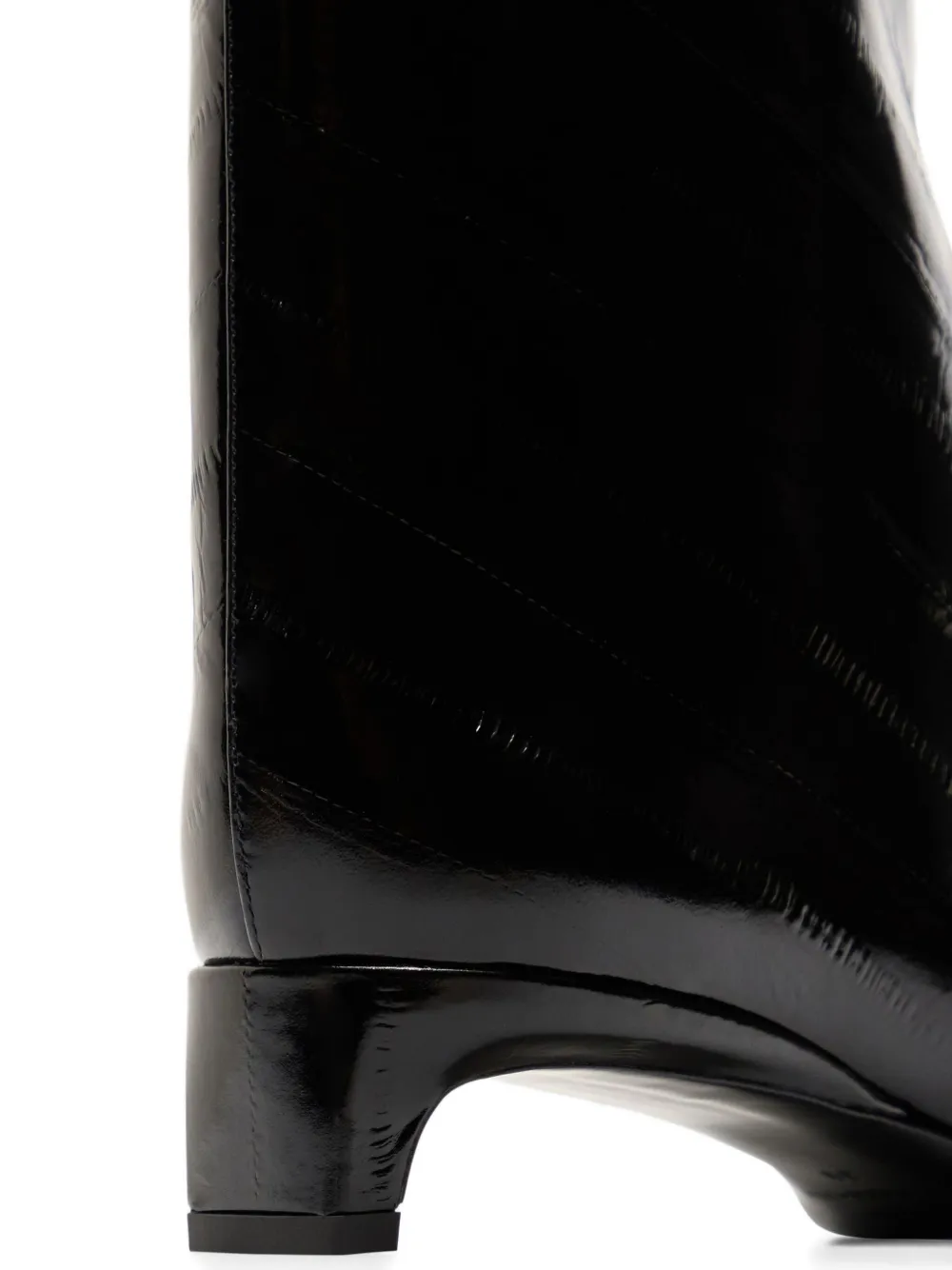 LouLou de Saison 35mm Iman eel-effect leather beveled-toe boots Black
