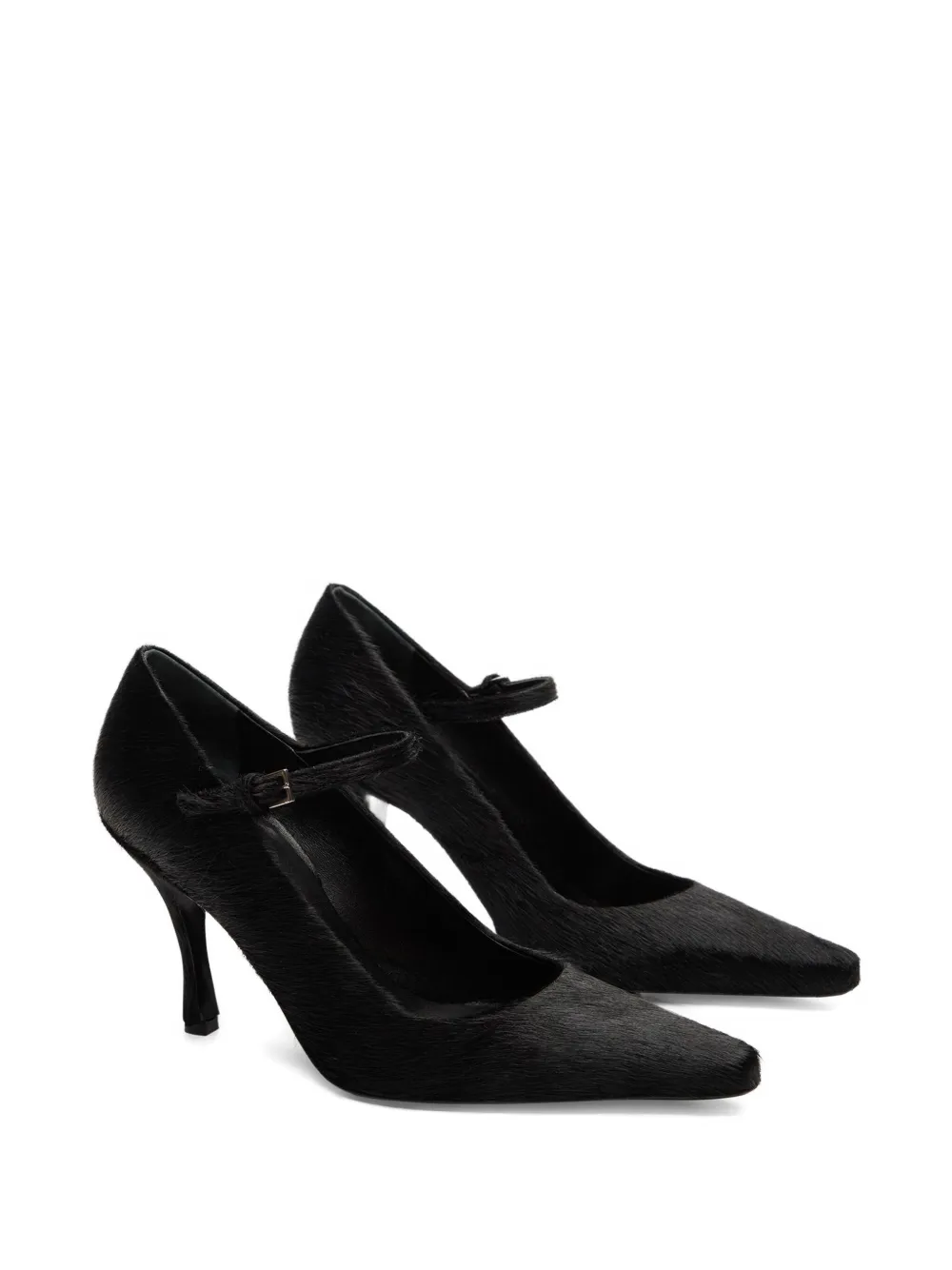 LouLou de Saison 85mm Kabel pony-effect leather pumps Black