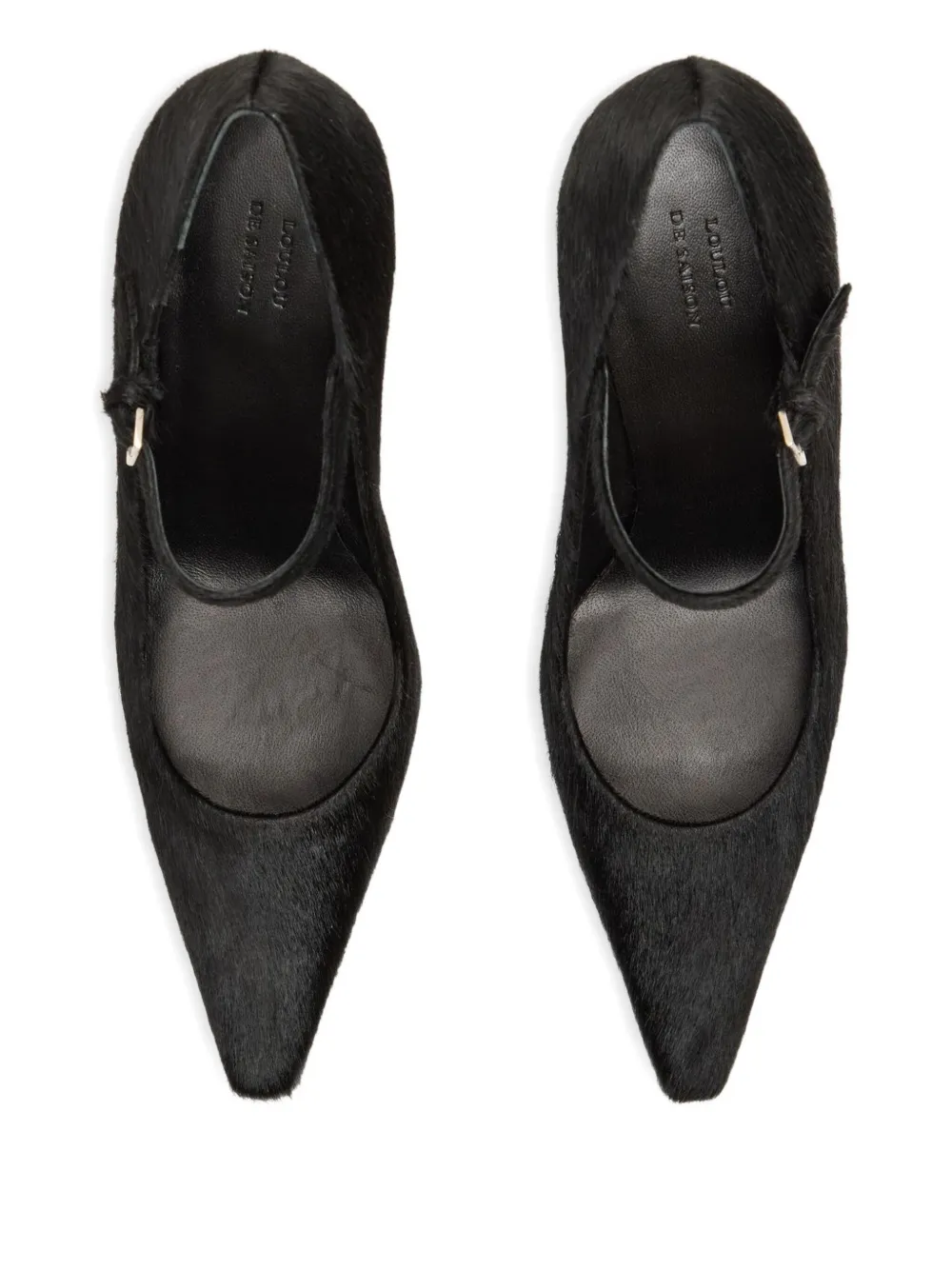 LouLou de Saison 85mm Kabel pony-effect leather pumps Black