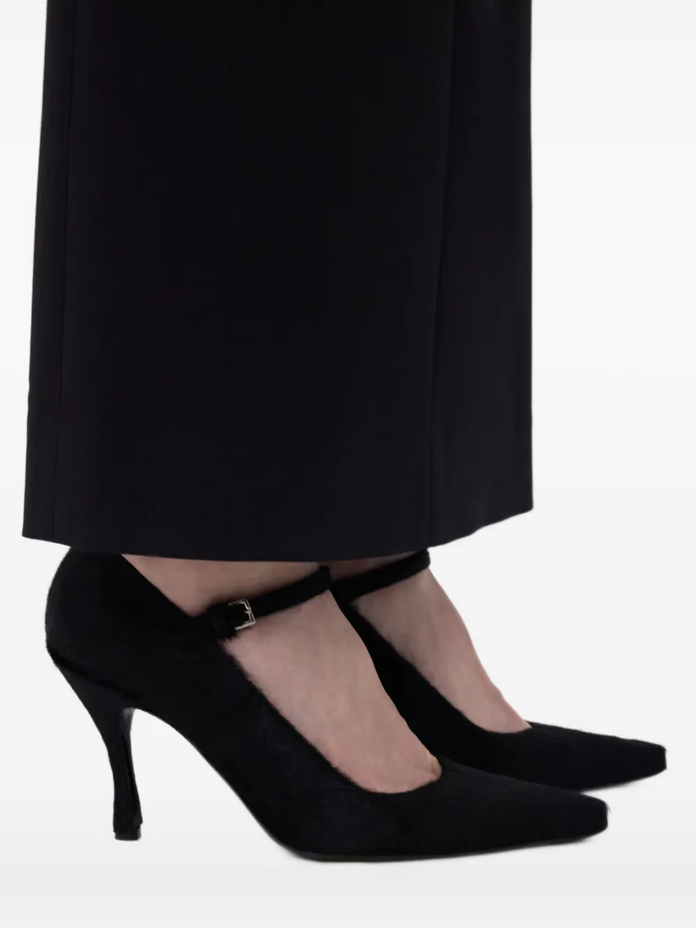 LouLou de Saison 85mm Kabel pony-effect leather pumps Black