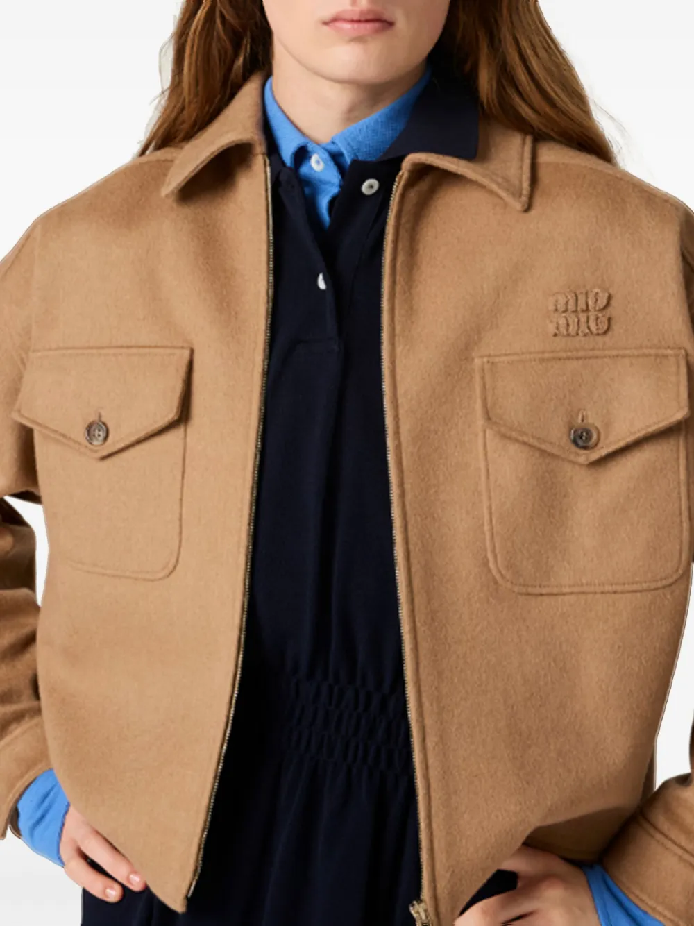 Miu Miu button-flat pocket jacket | Military Jackets | Image 2