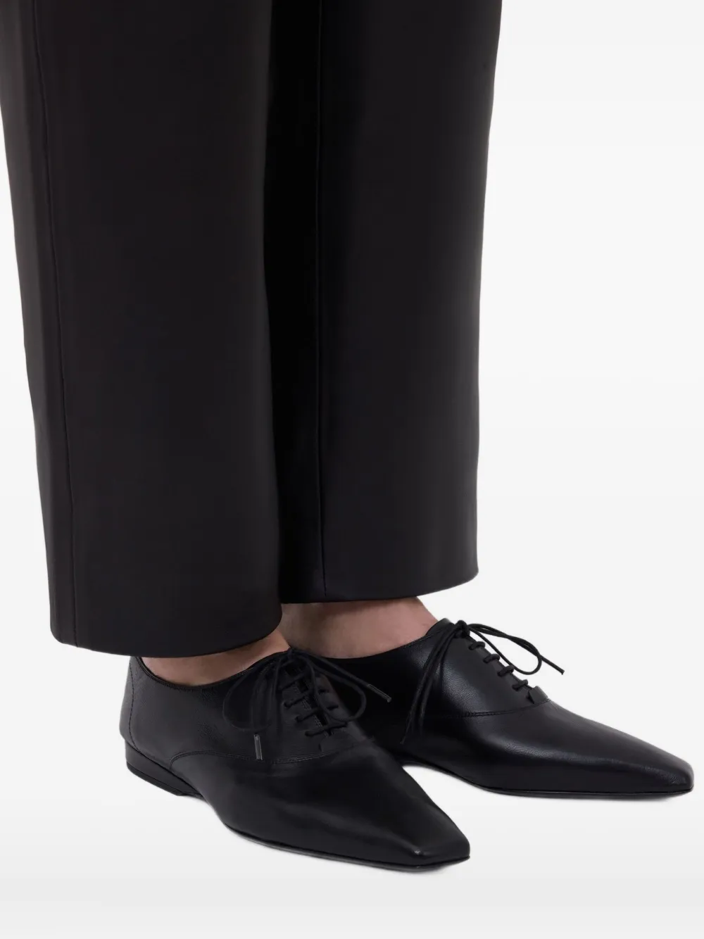 Loulou De Saison Nora Lds Beveled-toe Lace-up Shoes In Brown