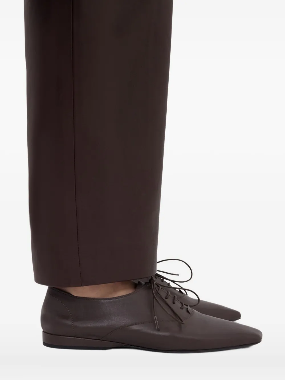 LouLou de Saison Nora LDS beveled-toe lace-up shoes Brown
