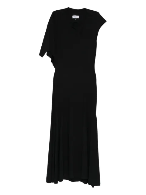 HAMZA asymmetric-neckline flared dress