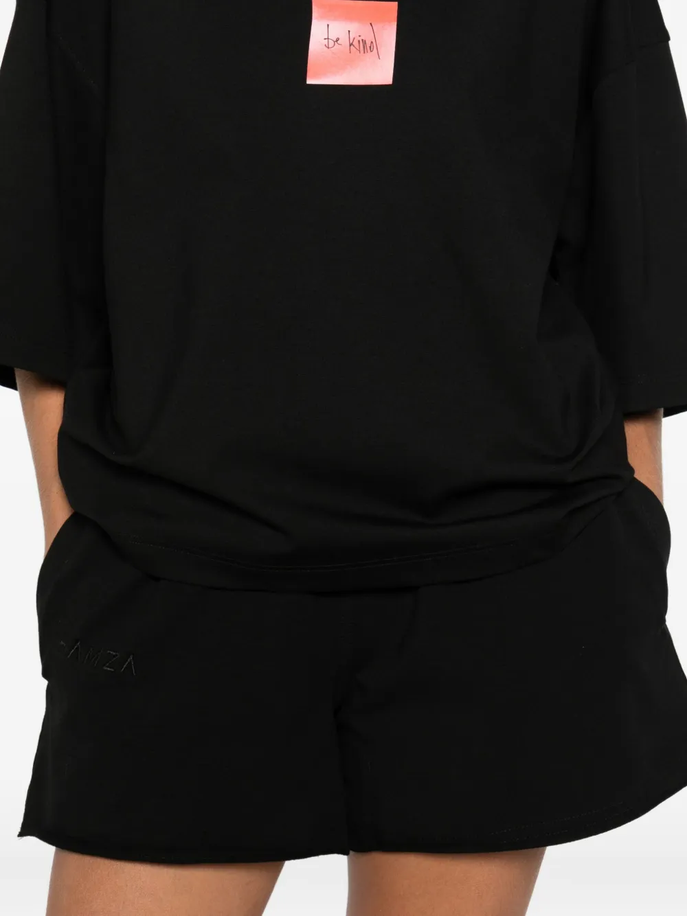 Hamza Drawstring Elastic-waist Shorts In Black