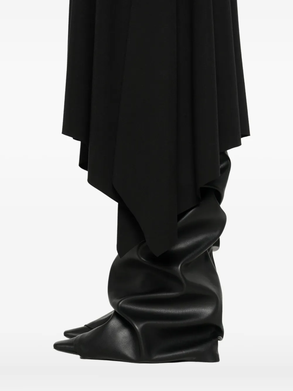 Hamza Asymmetric Sleeveless Dress In Black