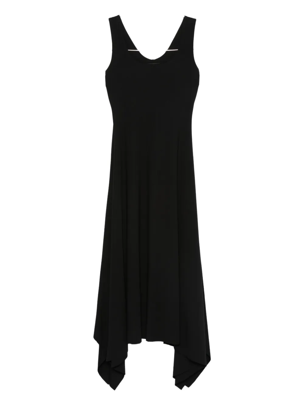 Hamza Asymmetric Sleeveless Dress In Black