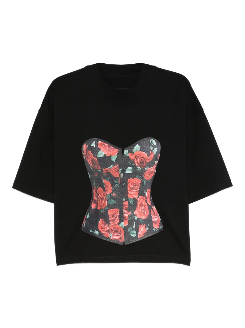 HAMZA playera con rosas estampadas | negro | Image 1
