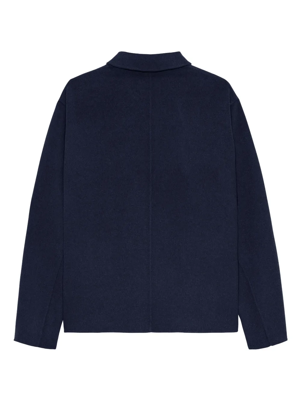 Arma Leather-pocket Wool Overshirt In Blue