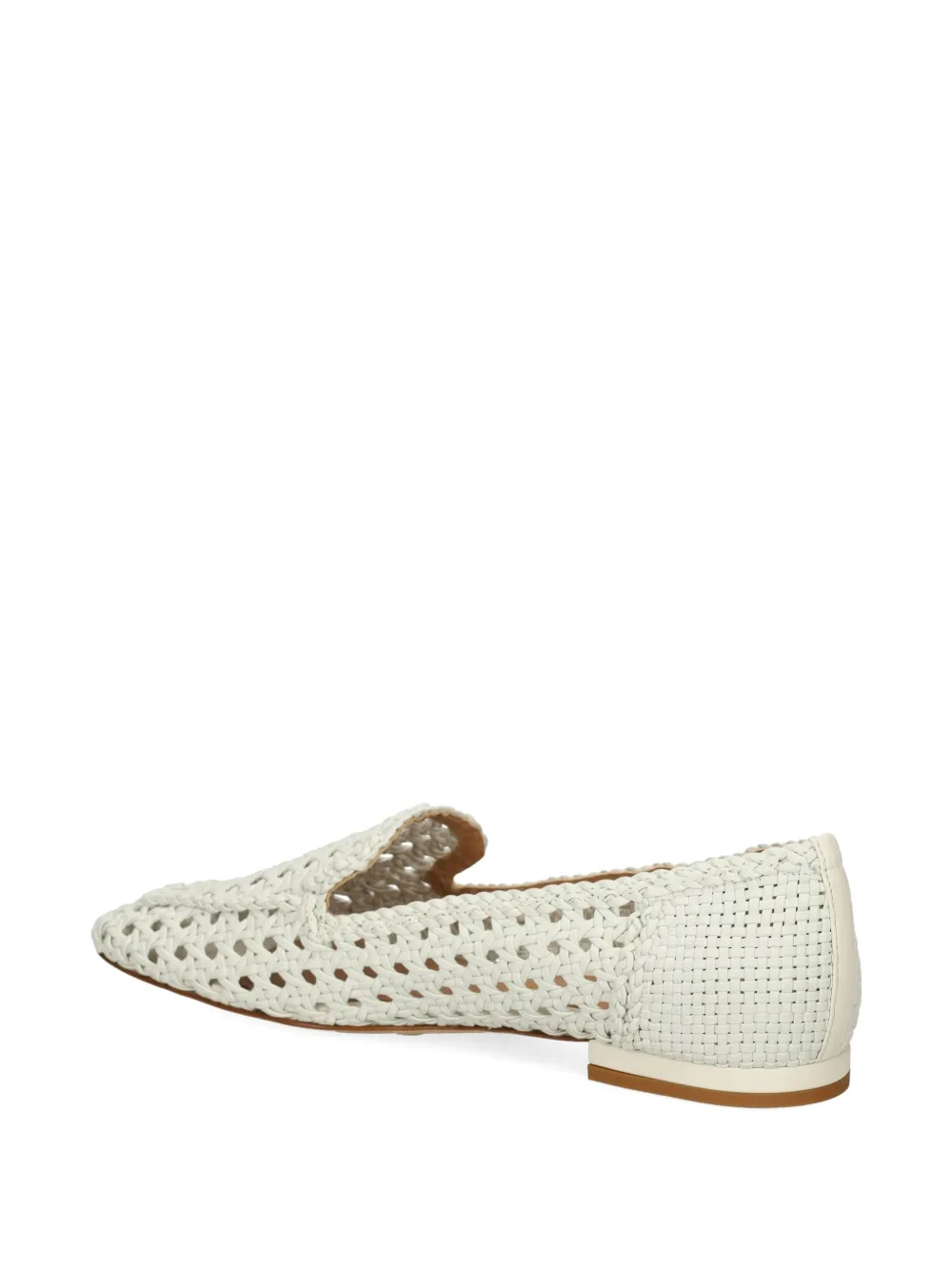 Chantal Woven Leather Loafers In White