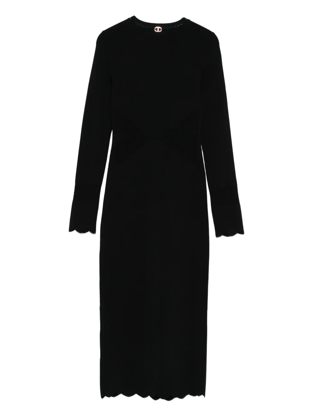 TWINSET Jurk met gewelfde afwerking - Zwart