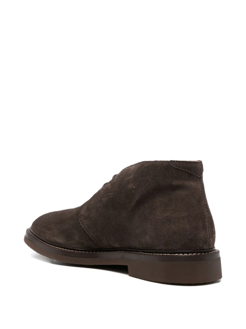 Brunello Cucinelli Suede Lace-up Desert Boots In Brown