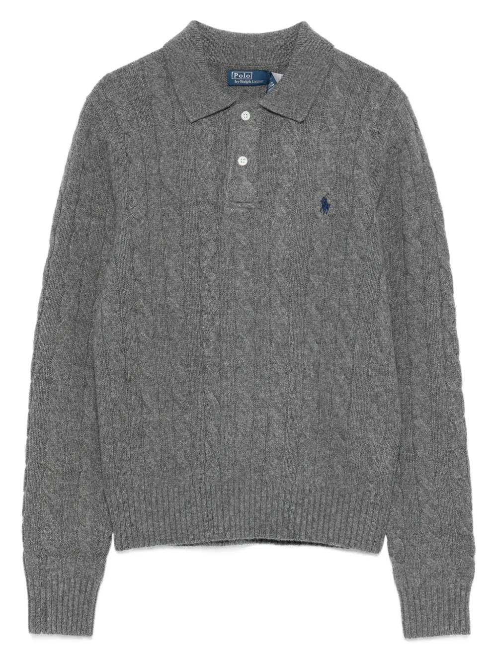 Polo Ralph Lauren cable-knit polo sweater | Grey | Image 1