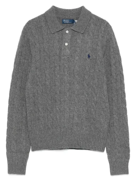 Polo Ralph Lauren suéter estilo playera tipo polo en tejido de ochos