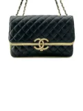 CHANEL Pre-Owned 2019 Medium Quilted Metallic Lambskin CC Chic Double Flap shoulder bag - Black