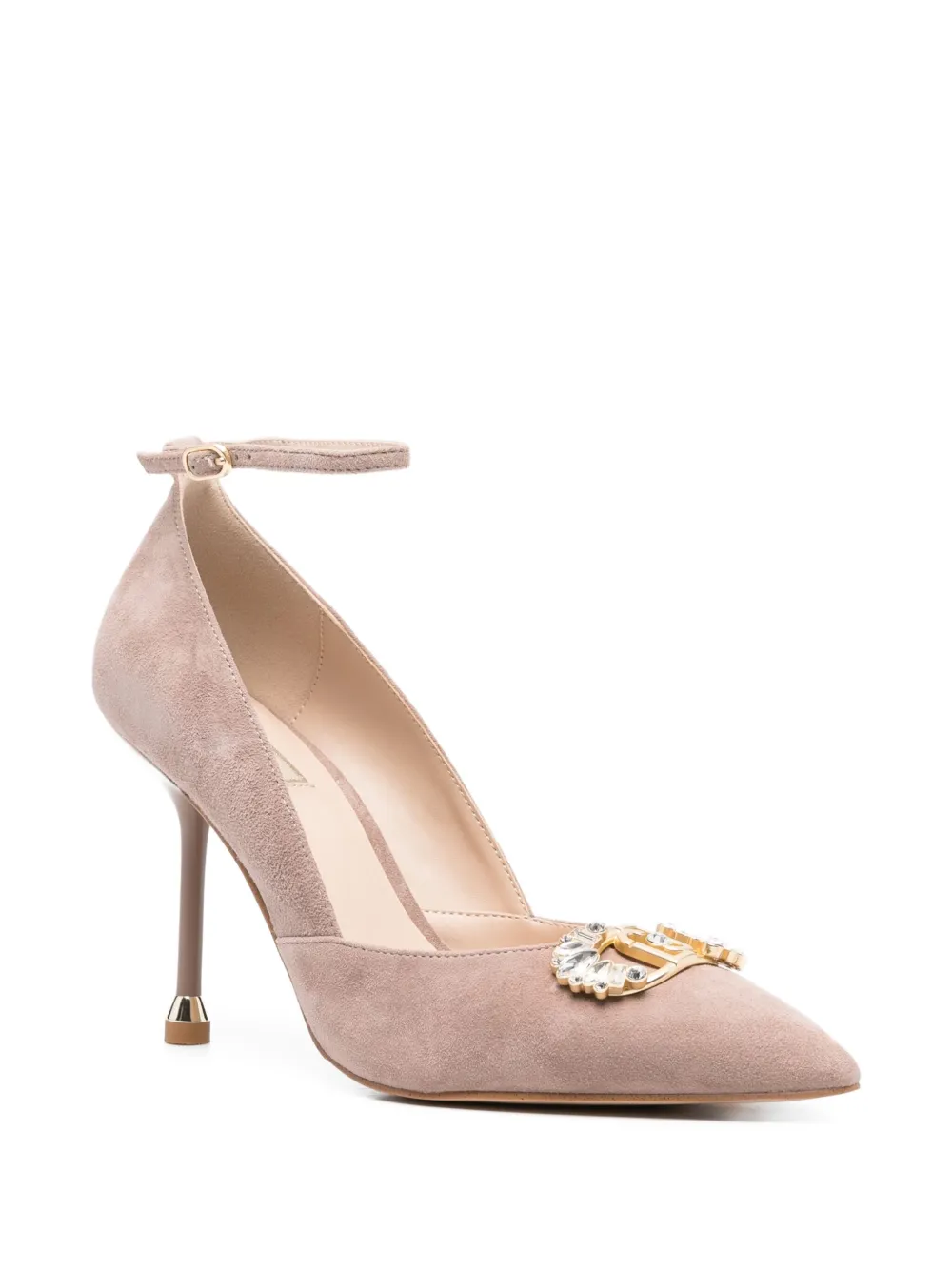 LIU JO 95mm crystal-embellished pumps Pink