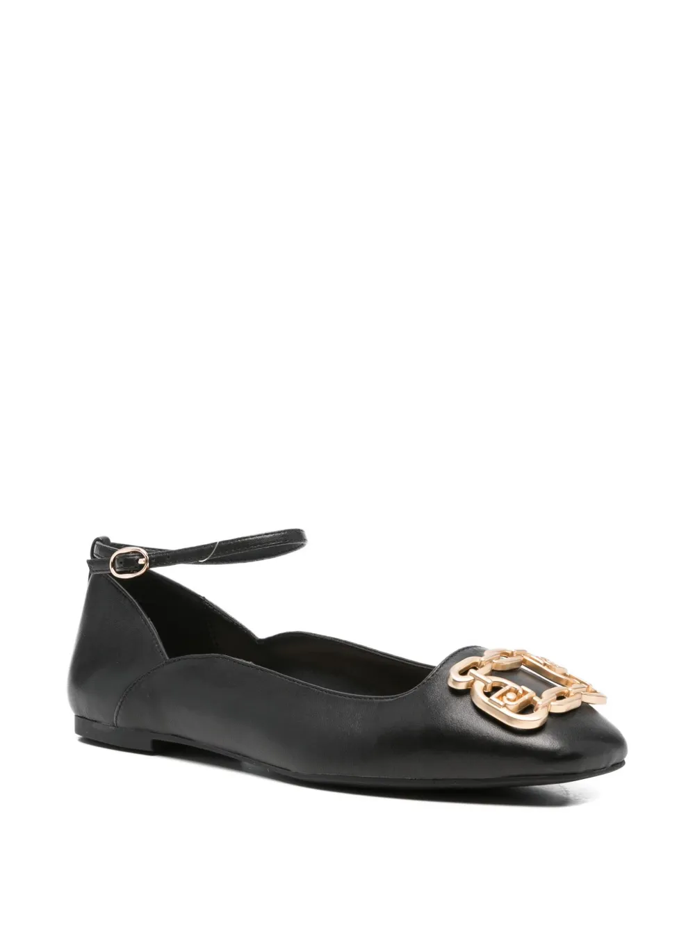 Liu •jo Ankle-strap Ballet Flats In Black