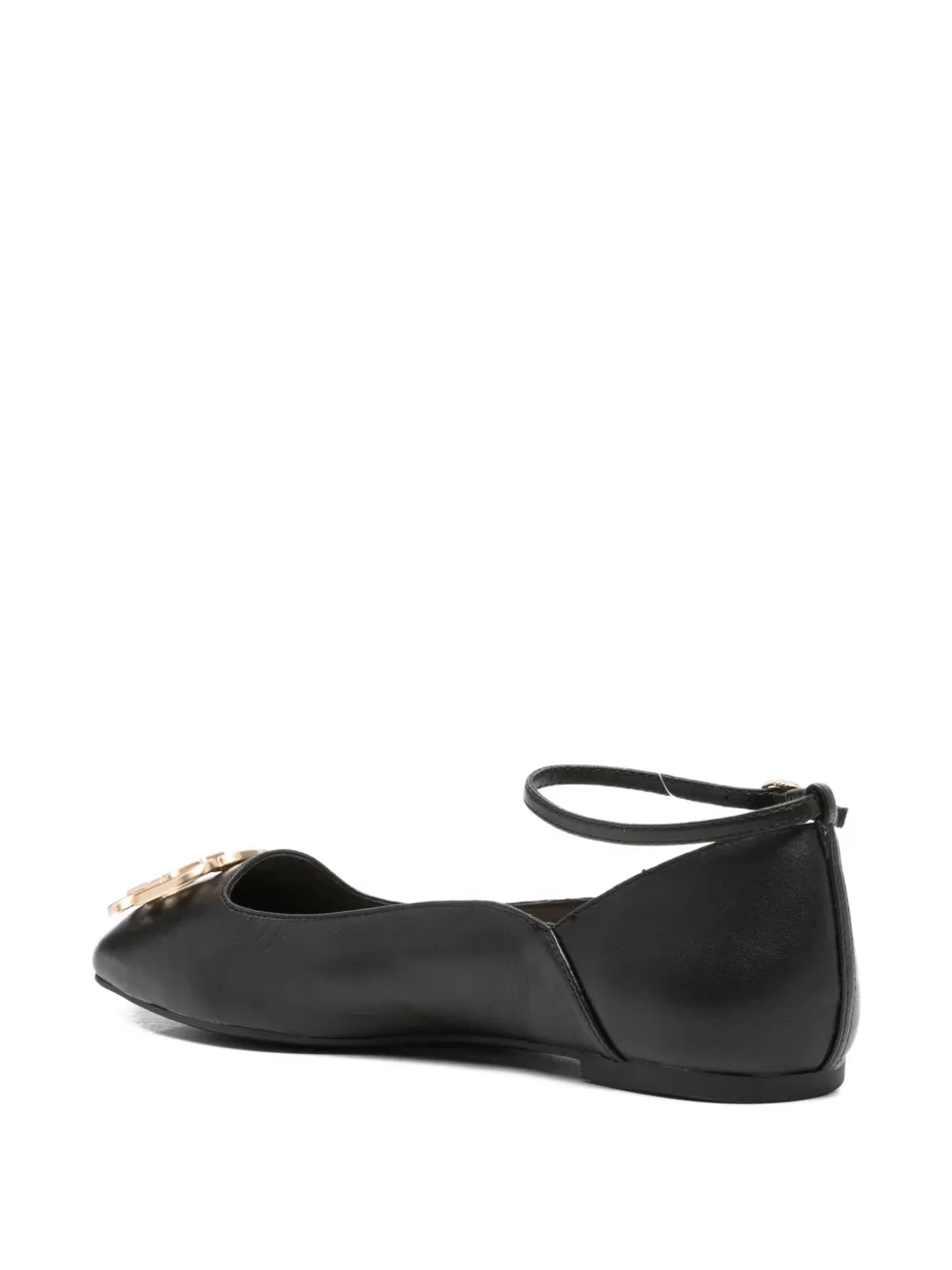 Liu •jo Ankle-strap Ballet Flats In Black