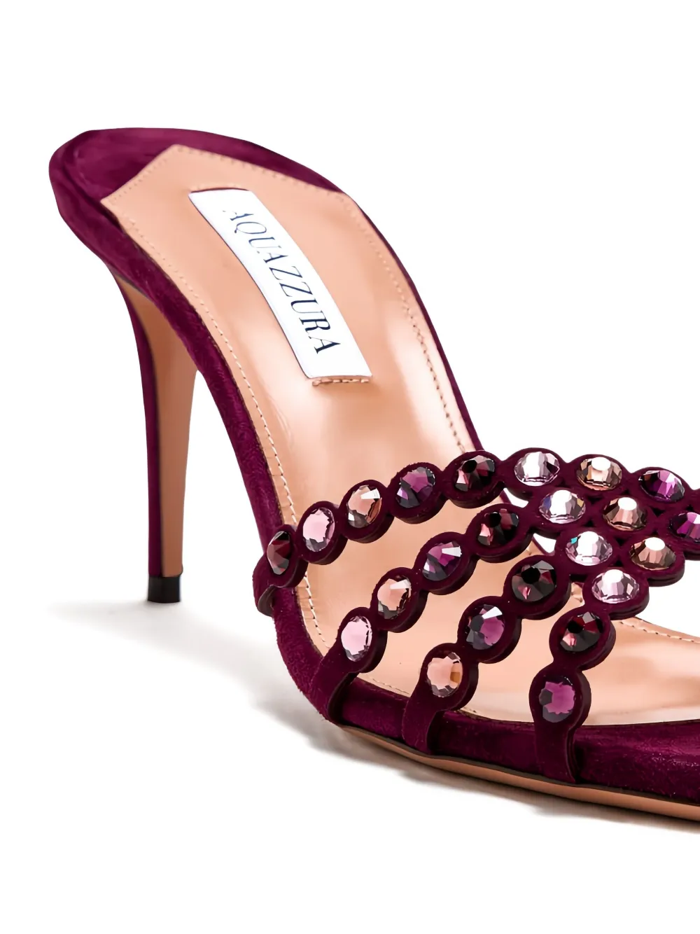 Aquazzura crystal-embellished stiletto sandals Red