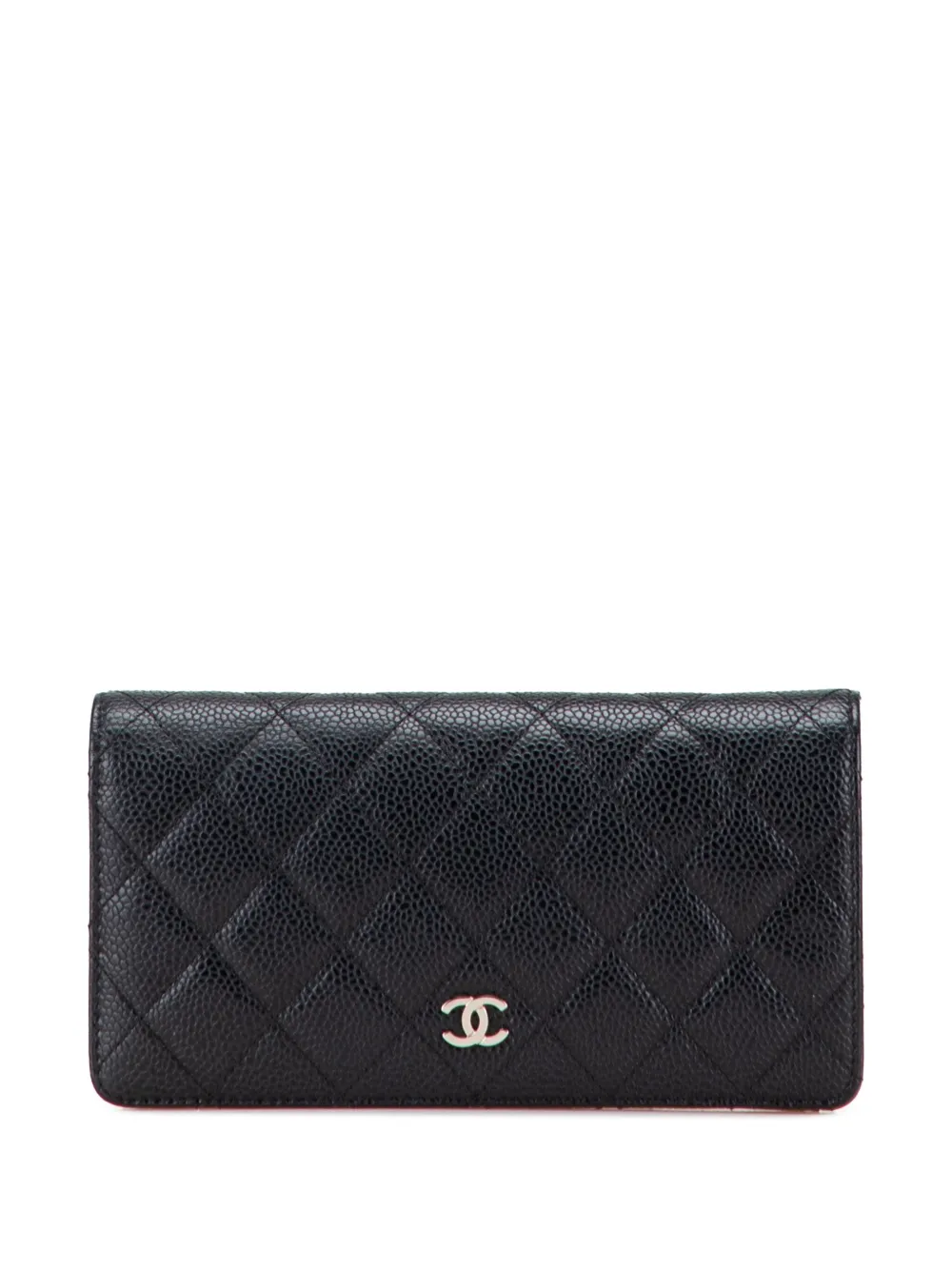 CHANEL Pre-Owned 2015-2016 CC Quilted Caviar Wallet long wallets | Black | Image 1