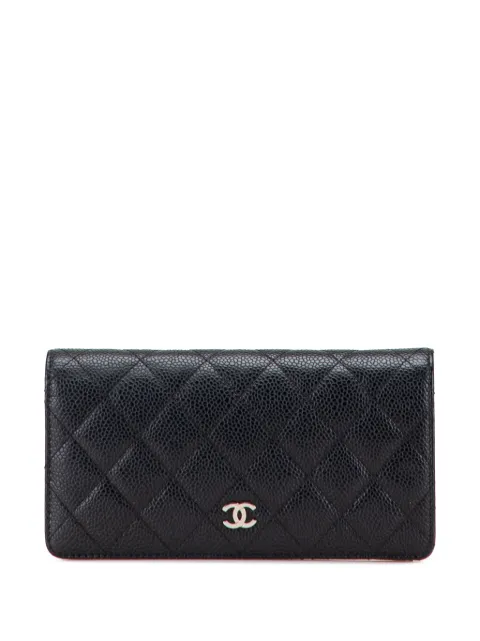 CHANEL Pre-Owned 2015-2016 CC Quilted Caviar Wallet long wallets