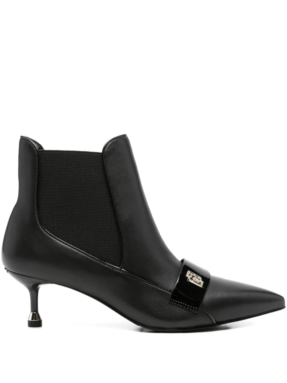 Liu •jo Pointed-toe Elastic-panel Boots In Black