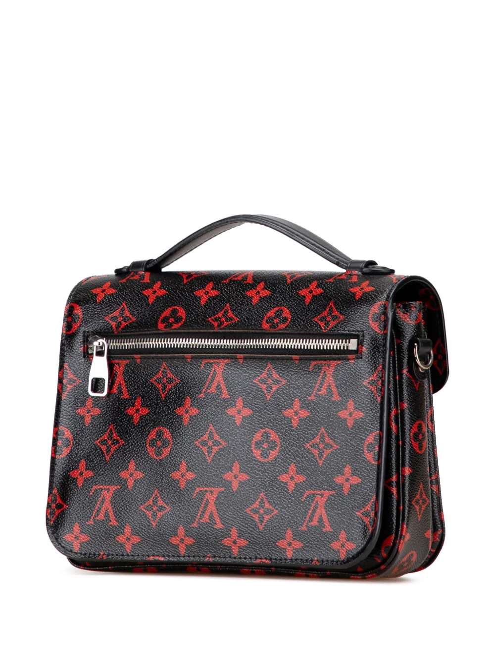 Pre-owned Louis Vuitton 2016 Monogram Infrarouge Pochette Metis Satchel In Black