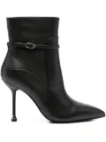 LIU JO buckle-strap pointed-toe boots - Black