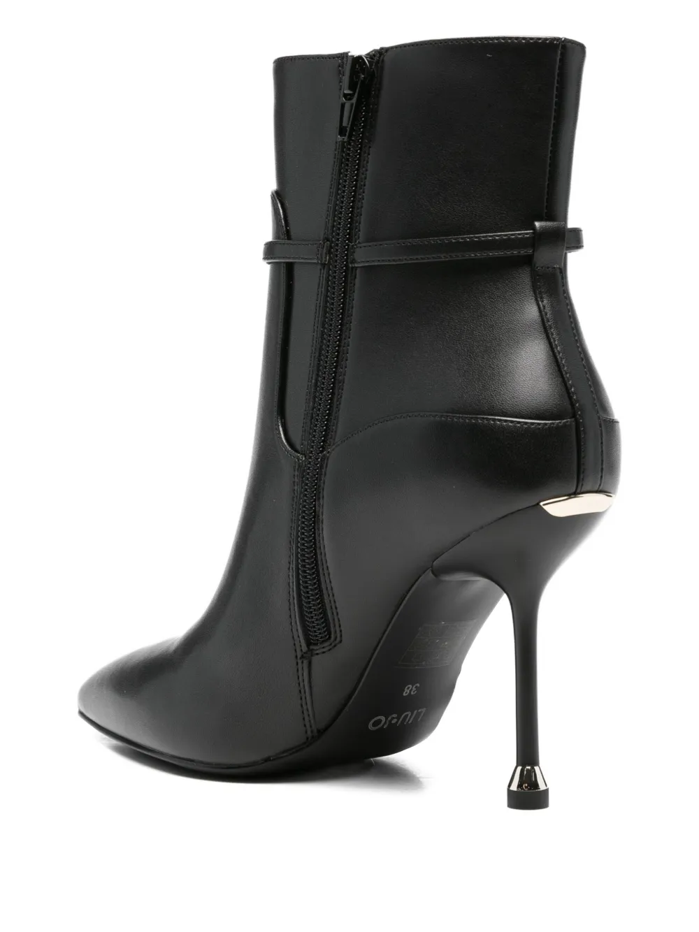 Liu •jo Buckle-strap Pointed-toe Boots In Black