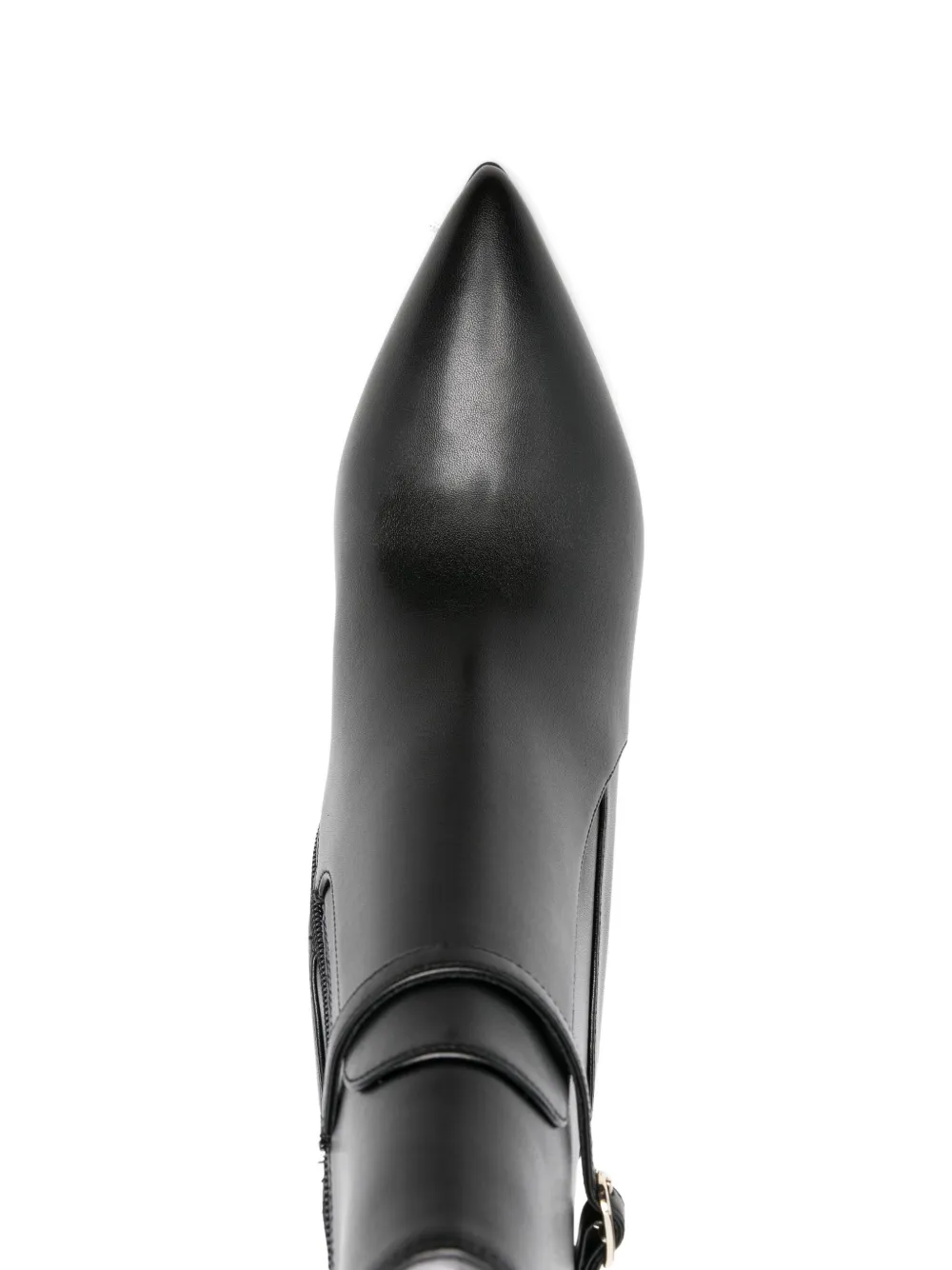 Liu •jo Buckle-strap Pointed-toe Boots In Black